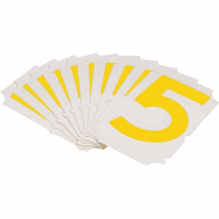 Brady Quik-Align 5060 Series Polyester 2 in Lbl Legend: 5 Yellow 10PK 5060P-5